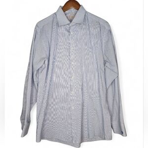 Winston Co Custom Dress Shirt in Blue and White Check Size 17.5x35